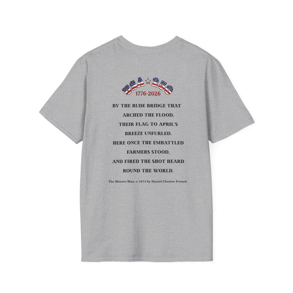 Proud Descendant of a Patriot Unisex T-Shirt | USA 250 Tribute, Personalized, Minute Man Tribute on Back