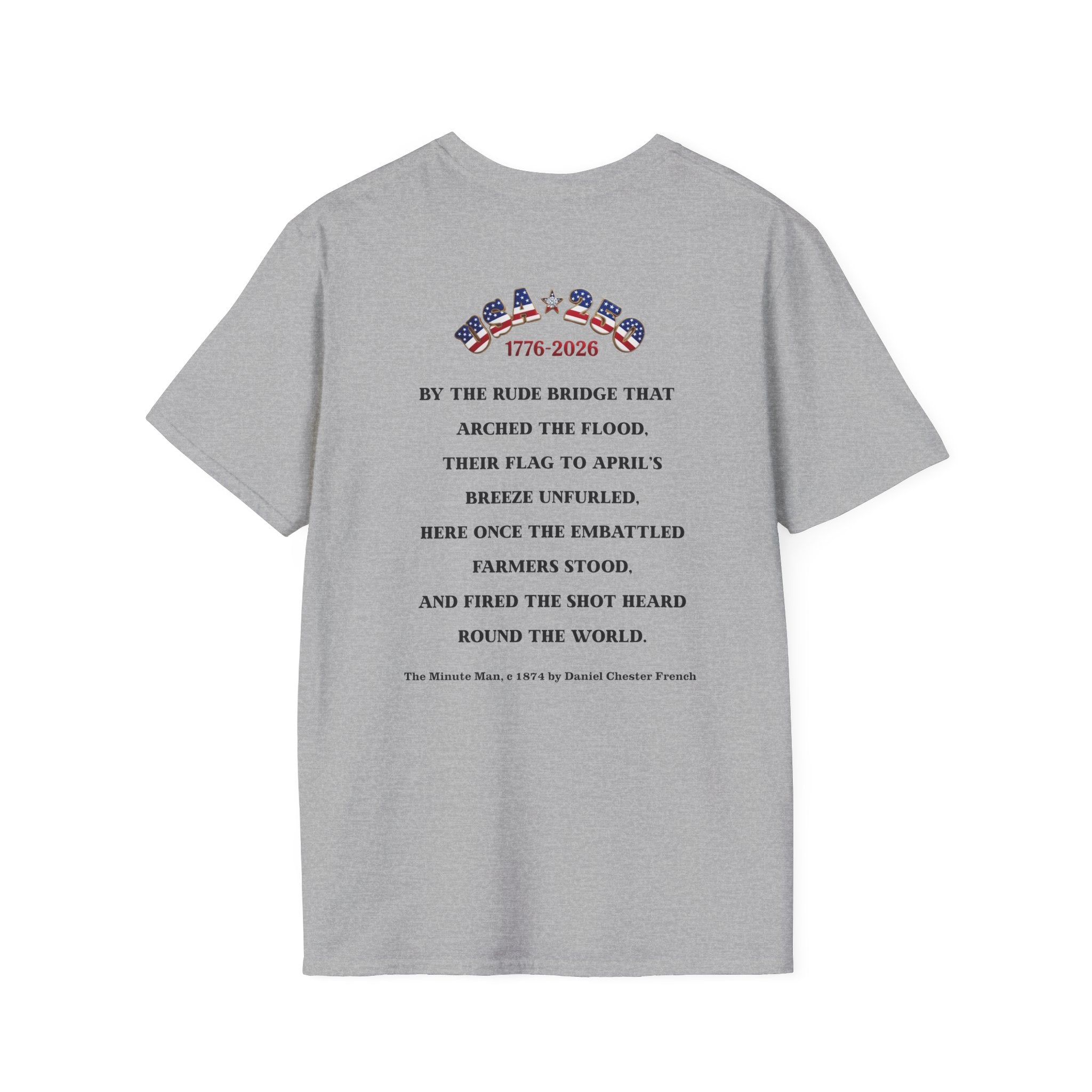 Proud Descendant of a Patriot Unisex T-Shirt | USA 250 Tribute, Personalized, Minute Man Tribute on Back