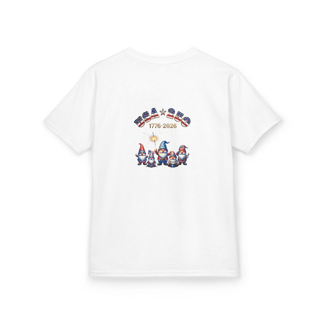 Chilling with My Gnomies Unisex Kids Tee | Patriotic Gnomes Fourth of July, USA 250