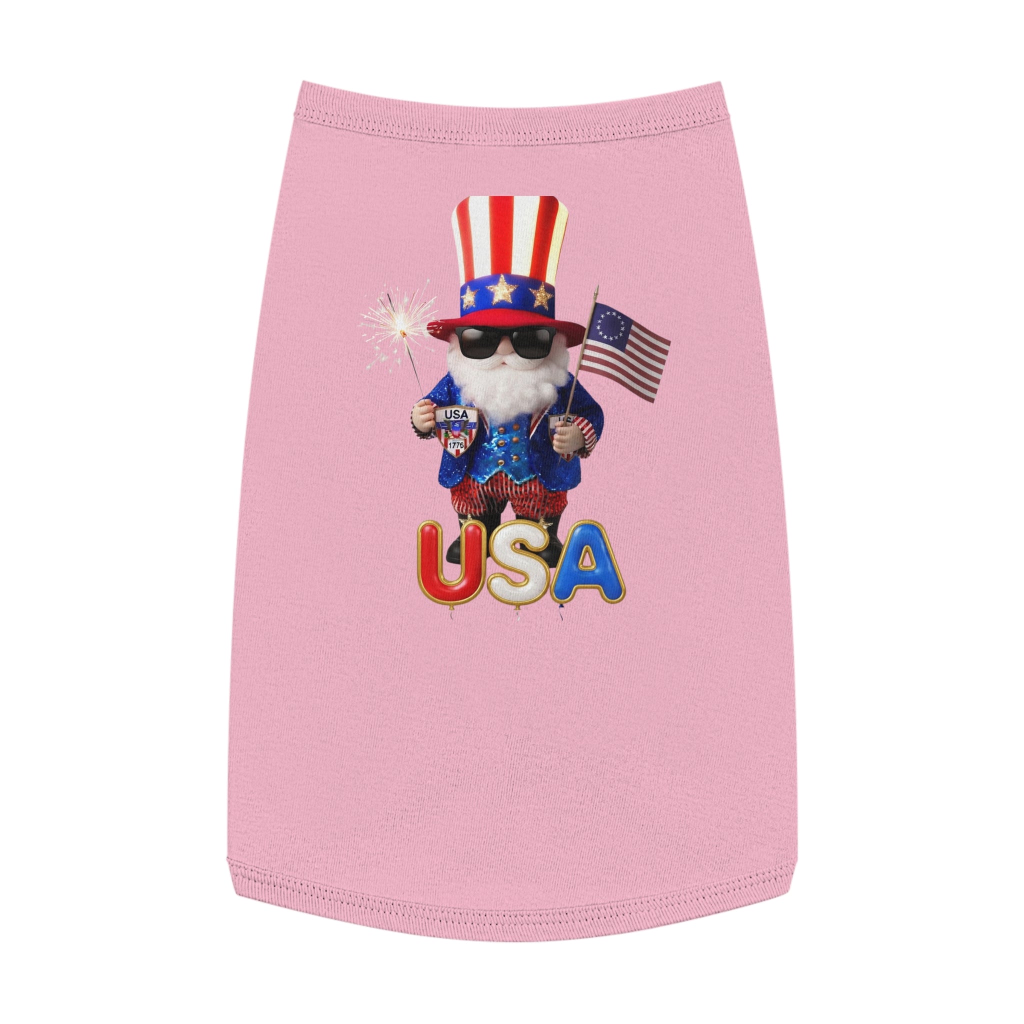 Uncle Sam Patriotic Pet Tank Top | American Flag Dog Shirt, USA 250 Tribute
