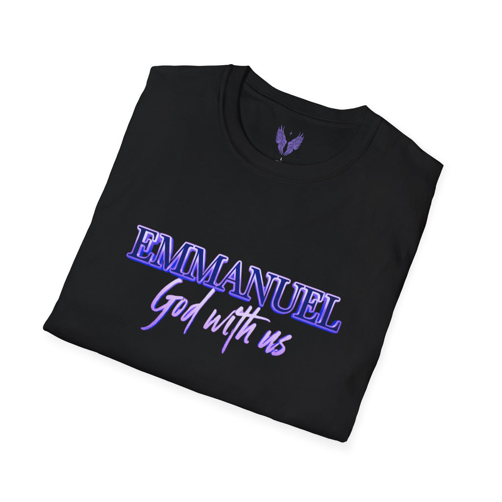 Emmanuel "God with us" Name of God Unisex T-Shirt | Purple Script Tee