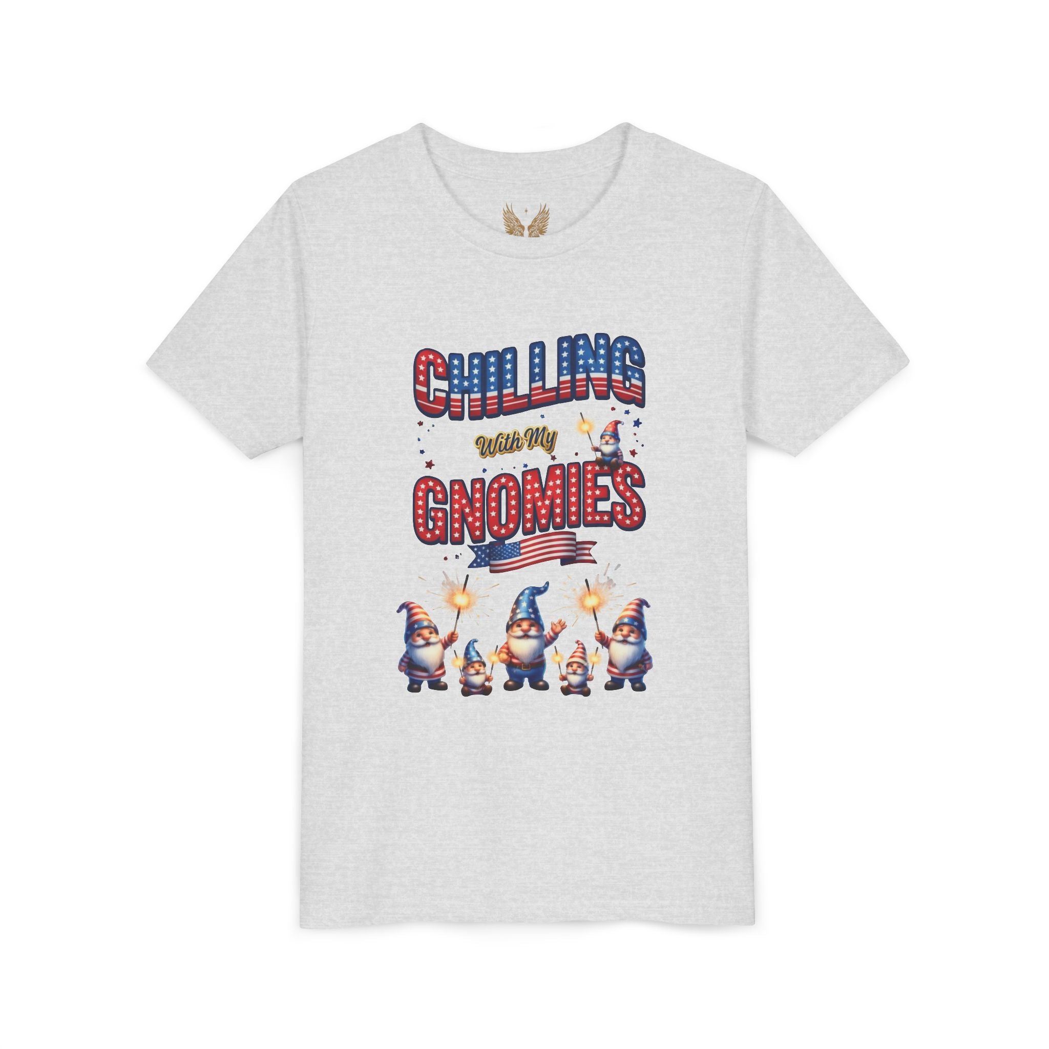 Chilling With My Gnomies Unisex Youth Tee | Patriotic 4th of July, USA 250 Tribute