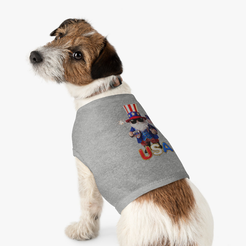 Uncle Sam Patriotic Pet Tank Top | American Flag Dog Shirt, USA 250 Tribute
