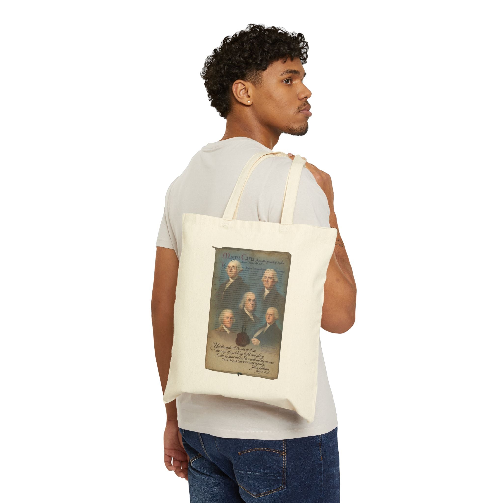 USA 250 Tribute Founding Fathers Patriotic Canvas Tote