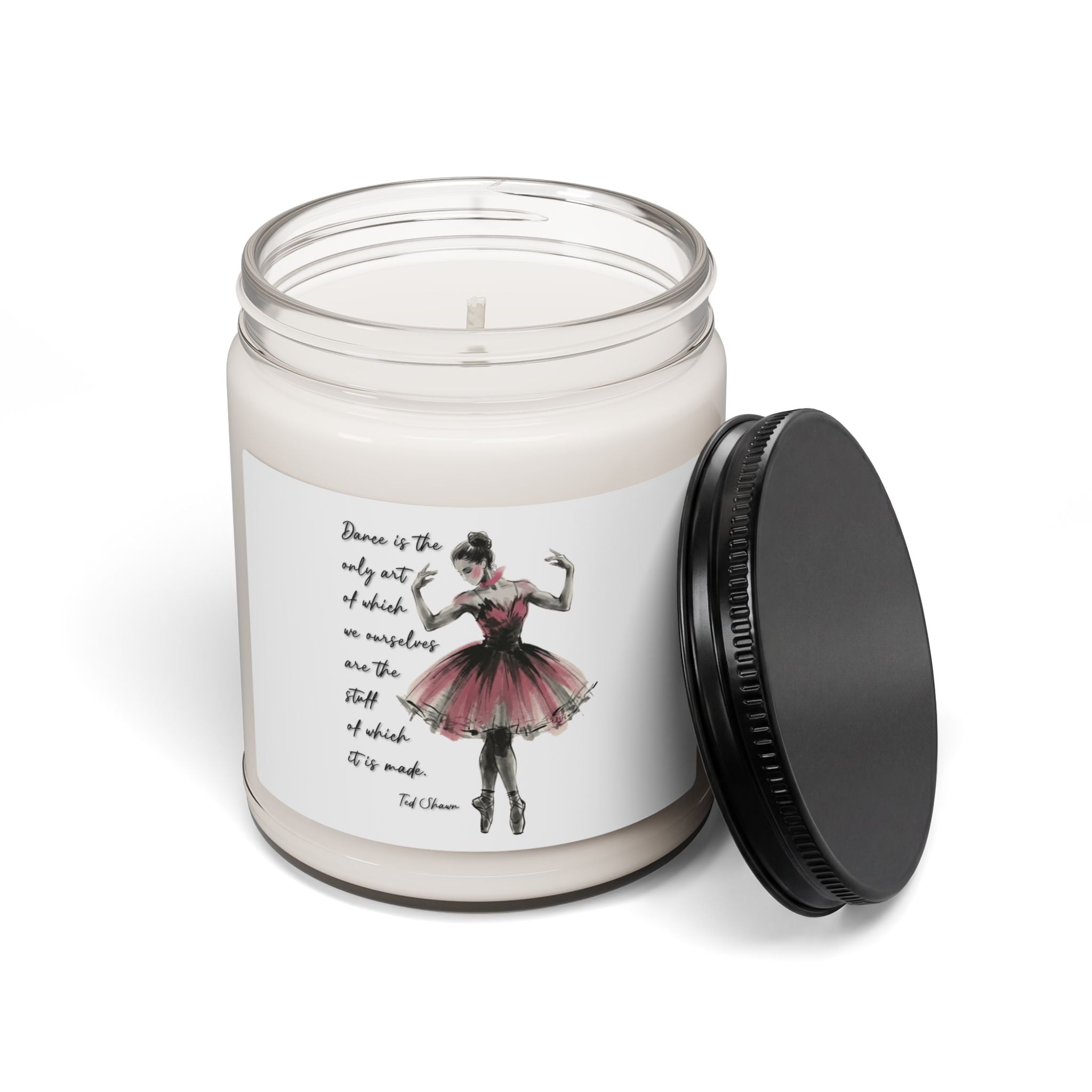 Ballet Dancer Illustration Candle 9oz Soy Candle | Scented Jar | Ted Shawn Dance Quote