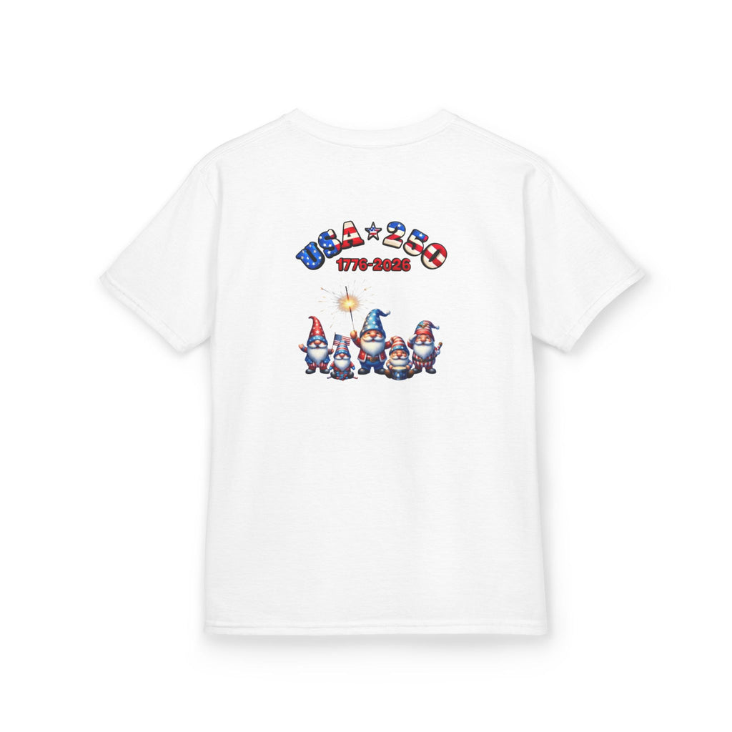 Chilling with My Gnomies Unisex Kids Tee | Patriotic Gnomes Fourth of July, USA 250
