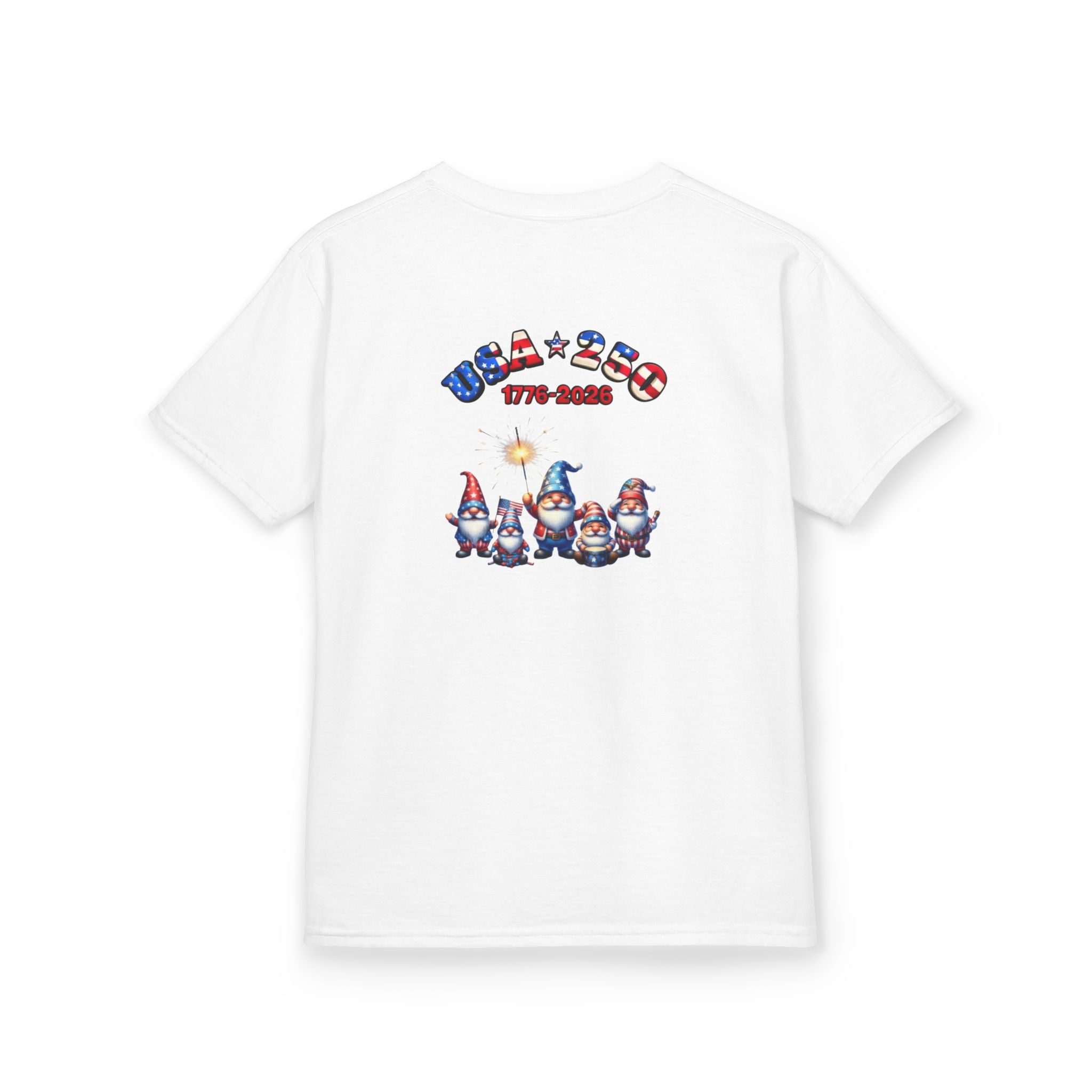 Chilling with My Gnomies Unisex Kids Tee | Patriotic Gnomes Fourth of July, USA 250