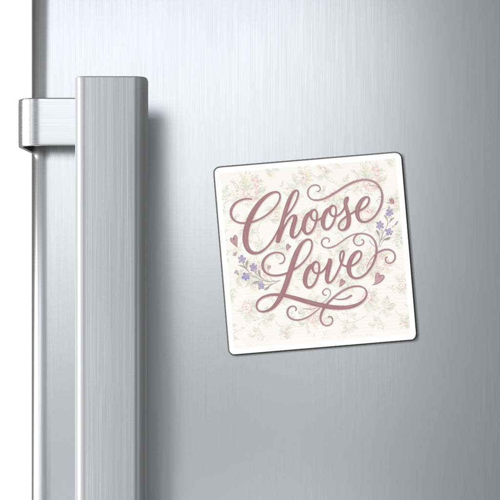 Choose Love magnet | floral script refrigerator magnet