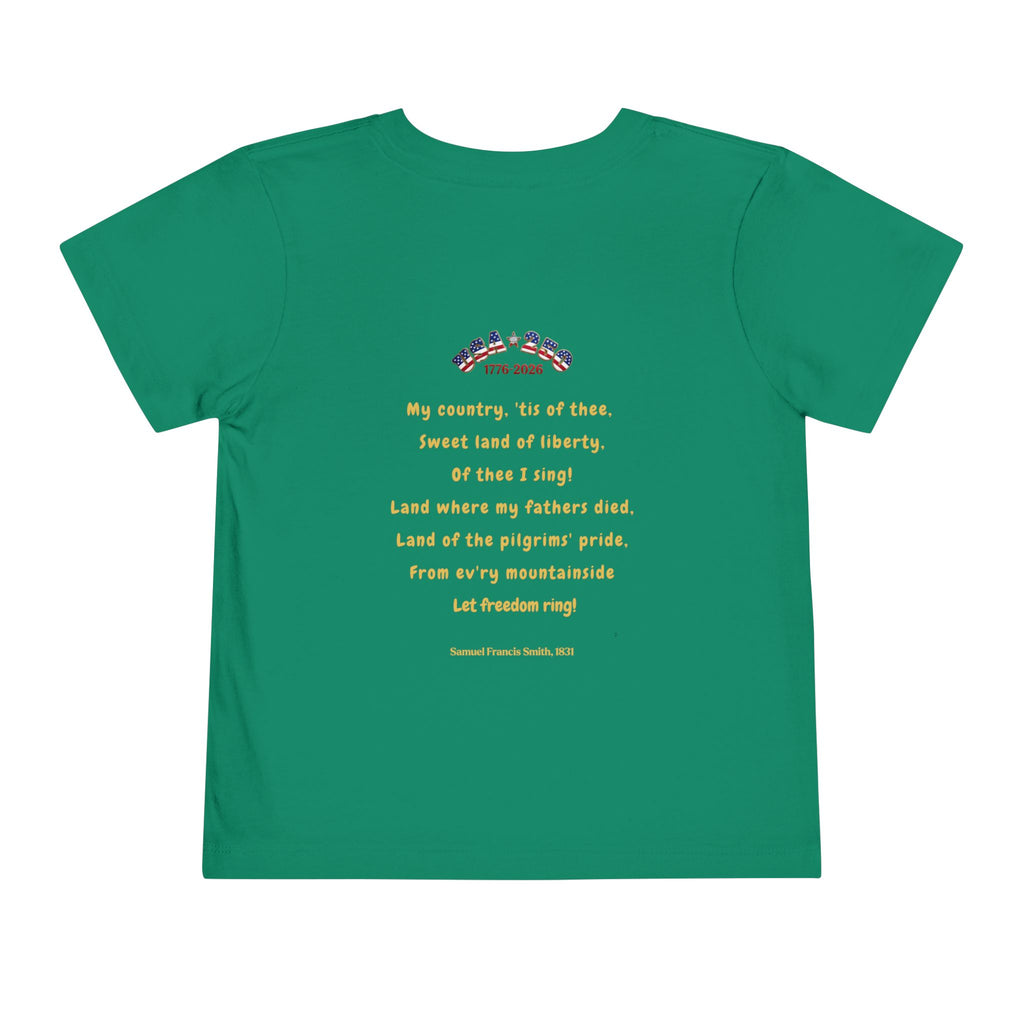 Of Thee I Sing! "My Country 'Tis of Thee Lyrics Toddler Tee | USA 250 Tribute, Patriotic Fun