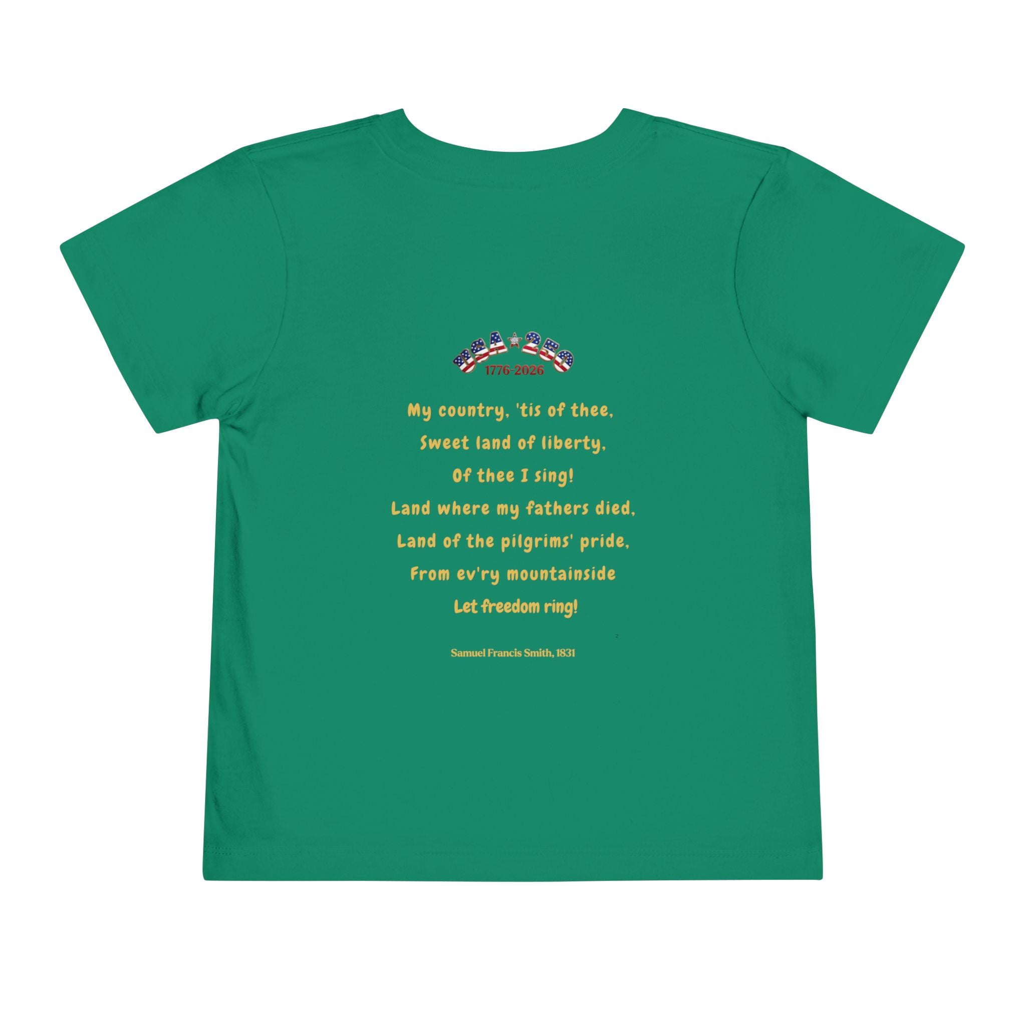 Of Thee I Sing! "My Country 'Tis of Thee Lyrics Toddler Tee | USA 250 Tribute, Patriotic Fun