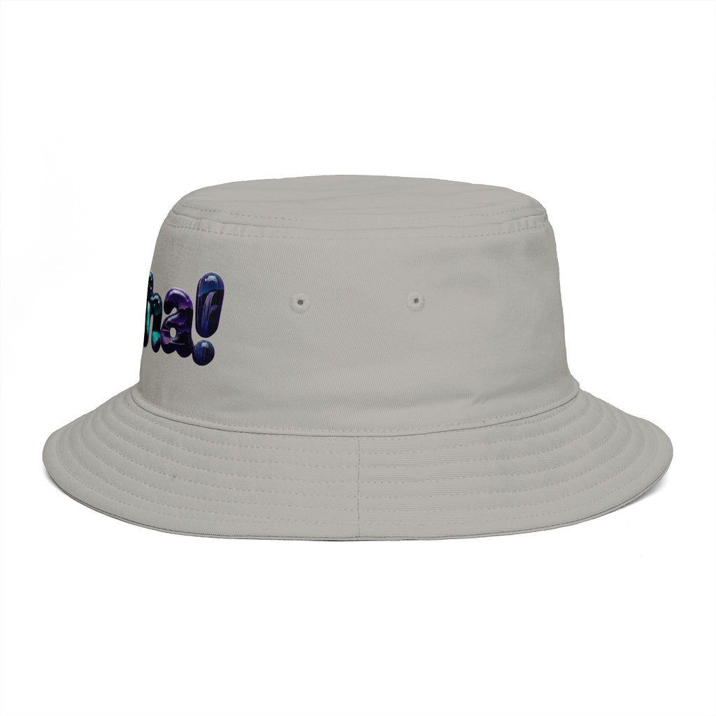 Aloha! Bubble Letter Print Bucket Hat | Tropical Hawaii Surf Vibes