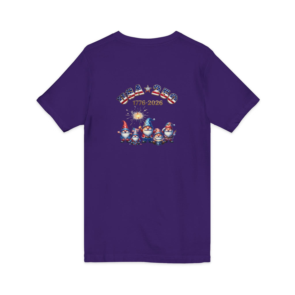 Patriotic Gnomes V-Neck Tee – 'Chilling with My Gnomies' 4th of July Shirt