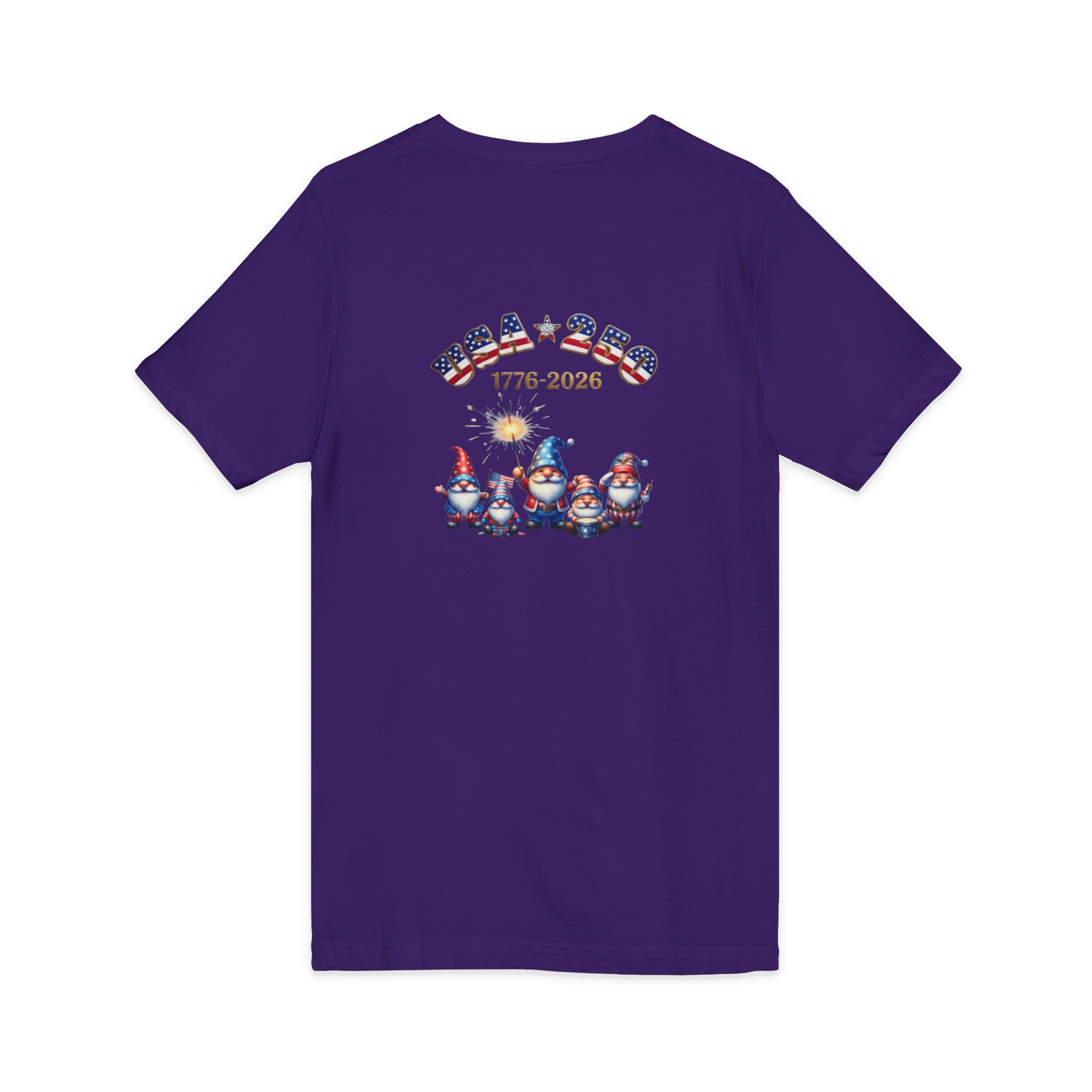 Patriotic Gnomes V-Neck Tee – 'Chilling with My Gnomies' 4th of July Shirt