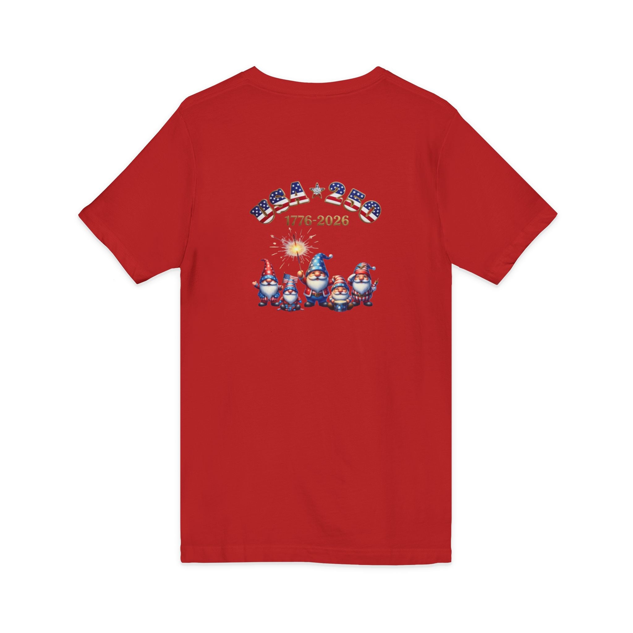 Patriotic Gnomes V-Neck Tee – 'Chilling with My Gnomies' 4th of July Shirt