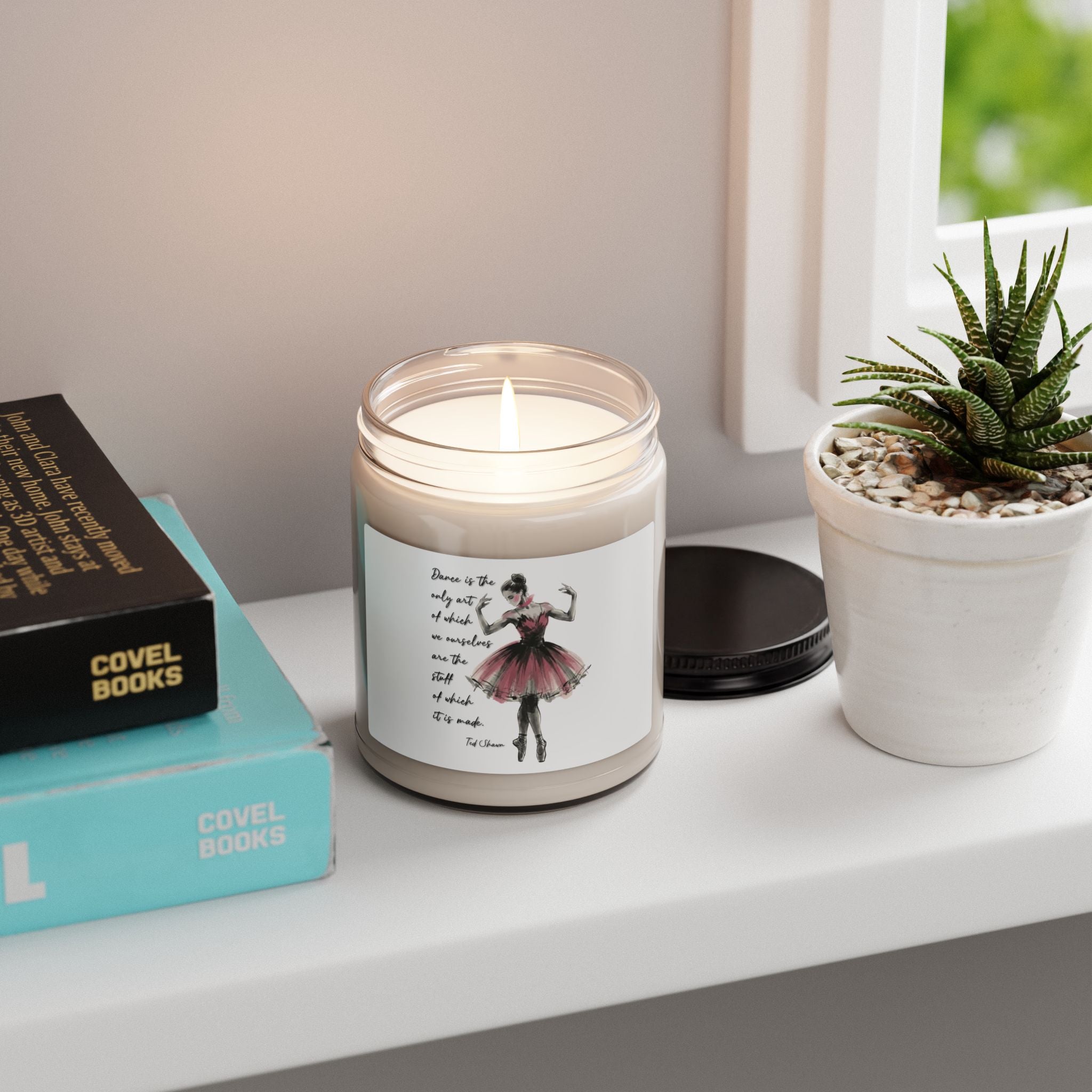 Ballet Dancer Illustration Candle 9oz Soy Candle | Scented Jar | Ted Shawn Dance Quote