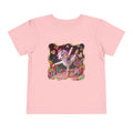 Ballet Unicorn Toddler Tee | Cute Pink Unicorn Dancing with Hearts, Double Rainbow and Clouds on Back