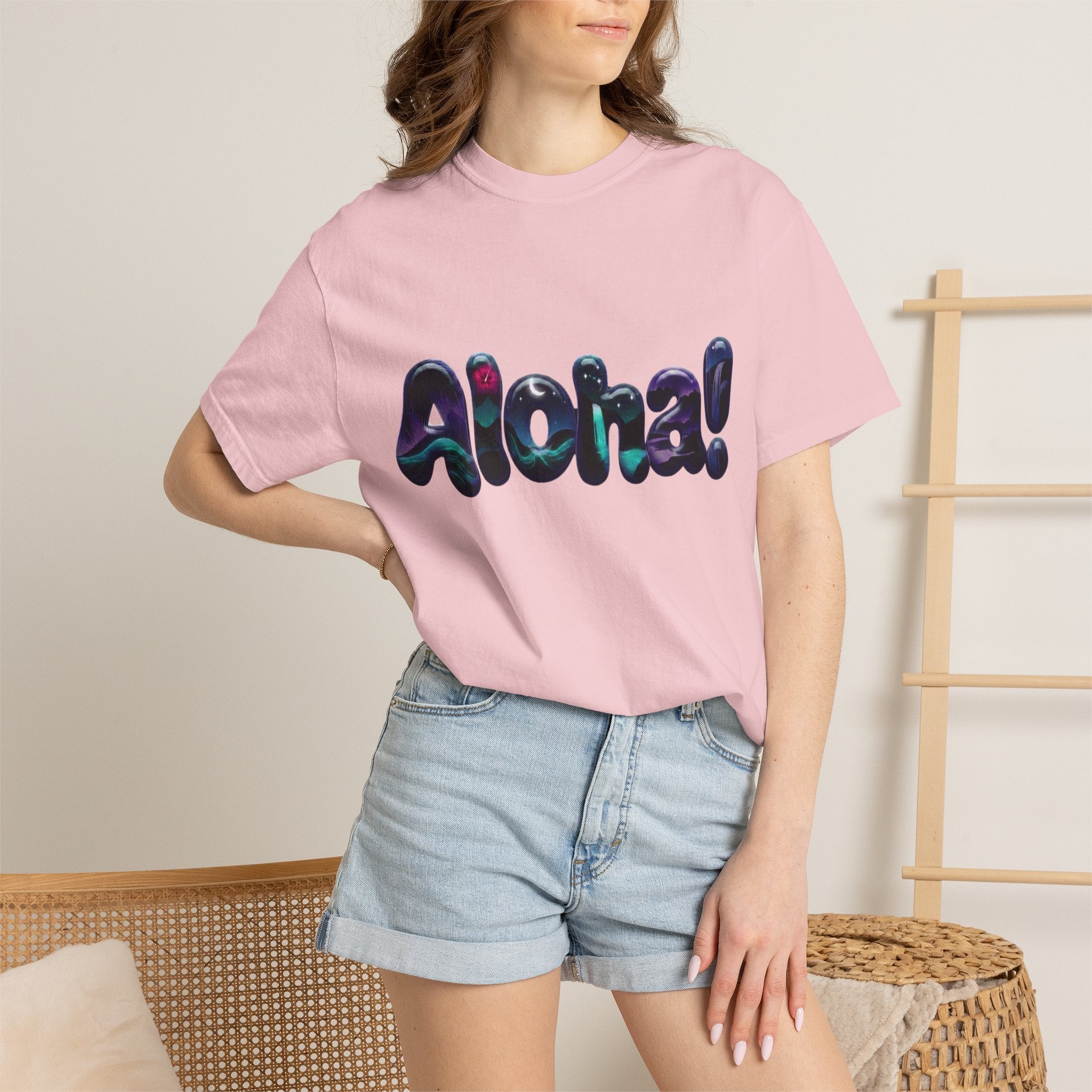 Aloha! Wave Lettering T-Shirt | Hawaiian Surf Graphic Tee