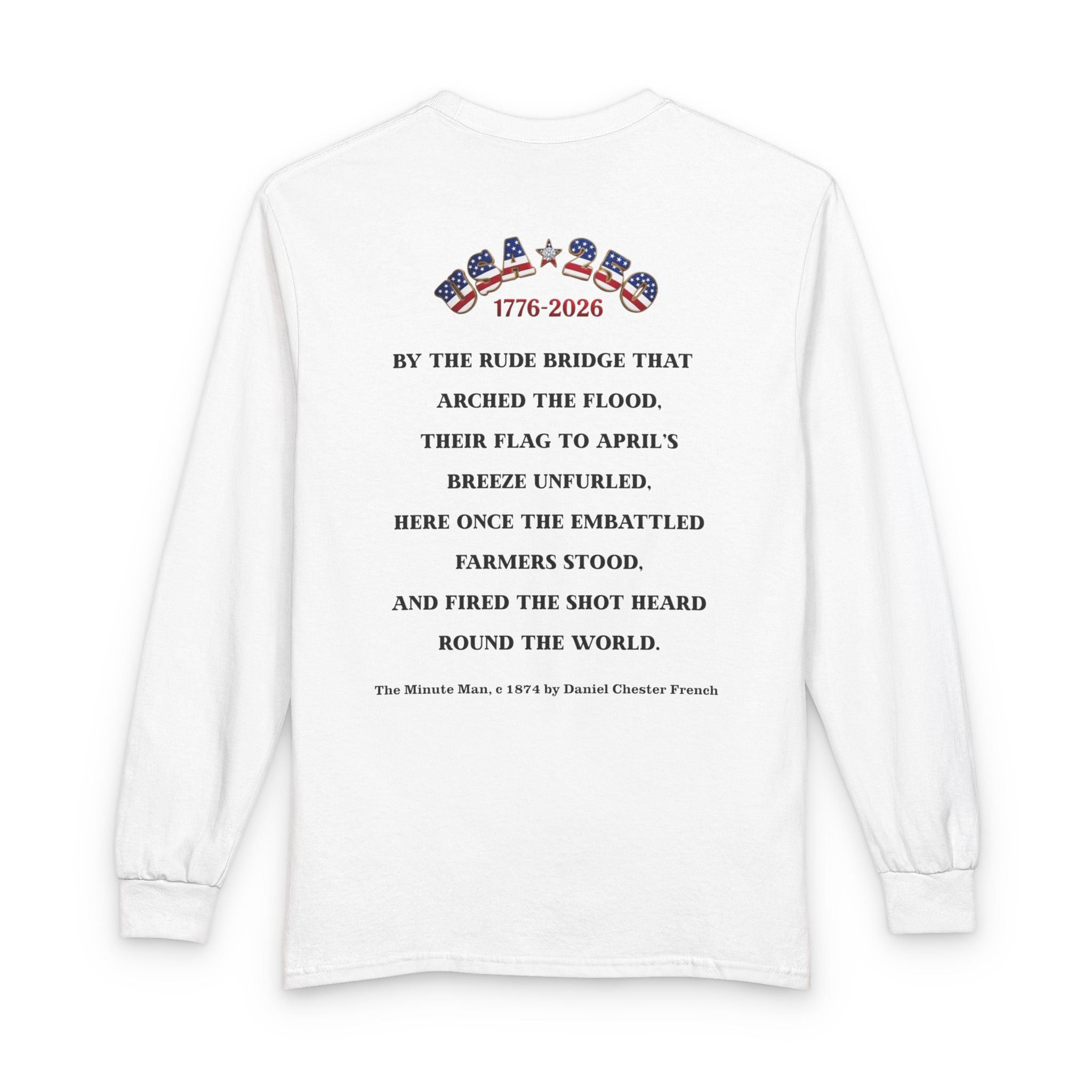Proud Descendant of a Patriot Unisex Long Sleeve Tee | Patriot Ancestor USA 250, Personalized