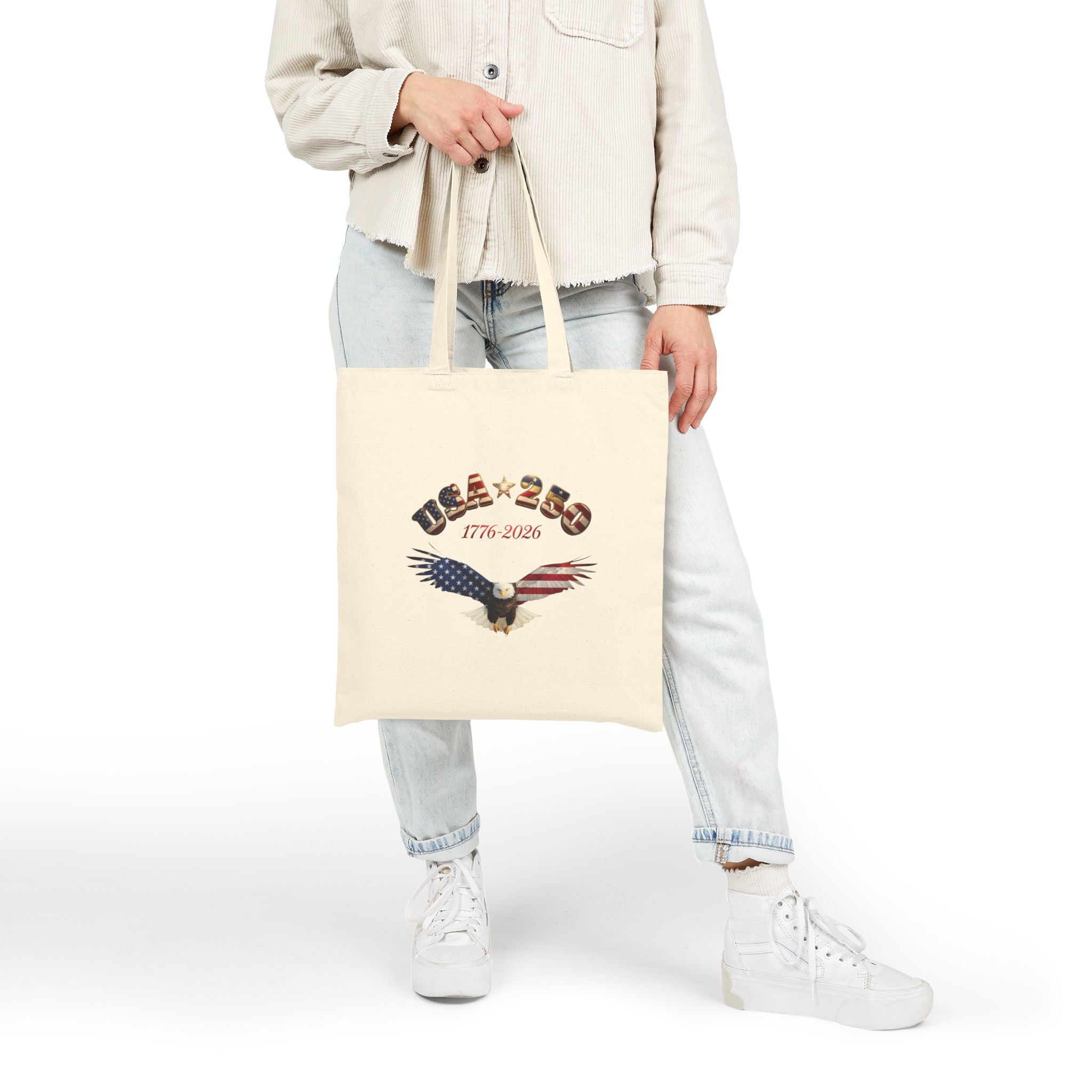 Founding Fathers 250 Anniversary Tote Bag | Patriotic Eagle American Flag Tribute
