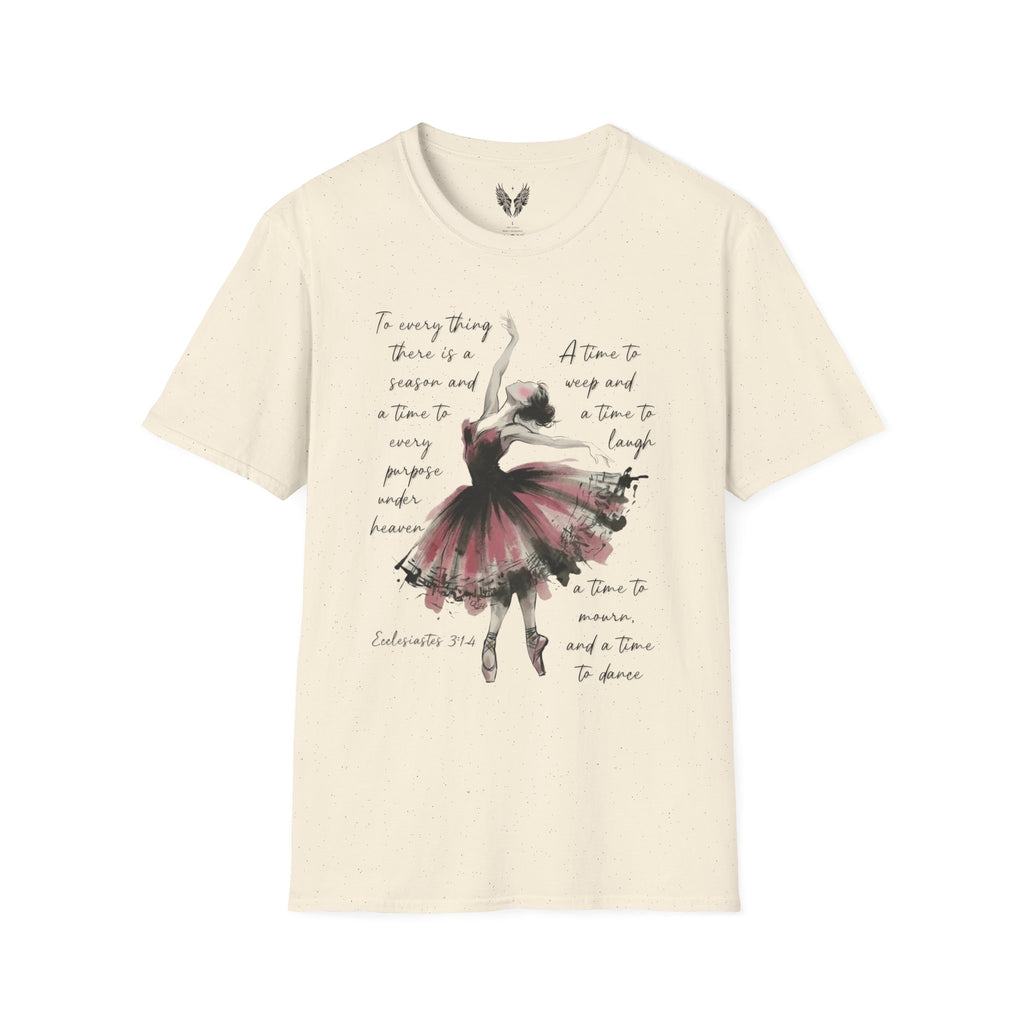 Ballet Dancer Watercolor, T-Shirt | Dance Quote Graphic Tee | Ecclesiastes 3:1-4 a time to dance