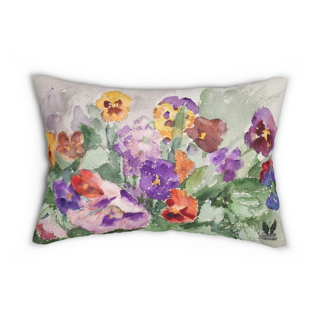 Choose Love Watercolor Floral Accent Lumbar Pillow | "Love One Another" Reminder