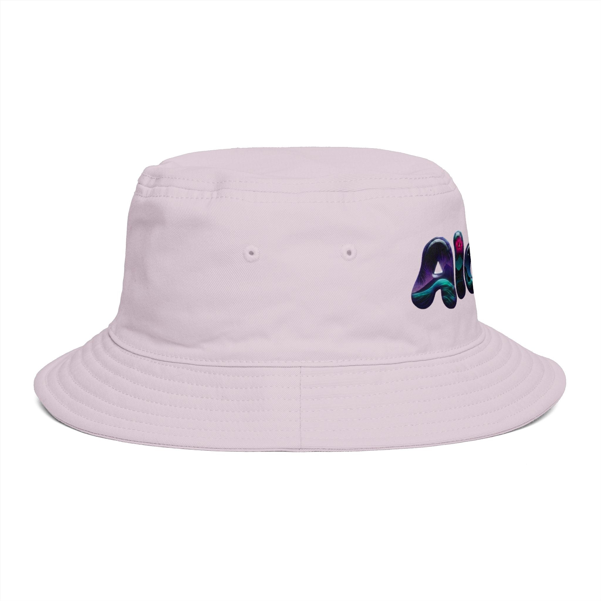 Aloha! Bubble Letter Print Bucket Hat | Tropical Hawaii Surf Vibes