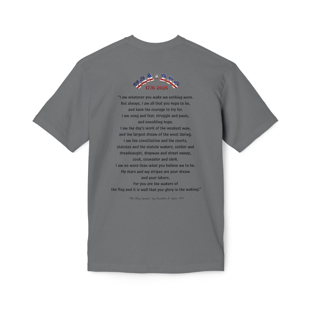 Betsy Ross Flag Soaring Eagle Unisex T-Shirt | USA 250 1776-2026, The Flag Speaks poem