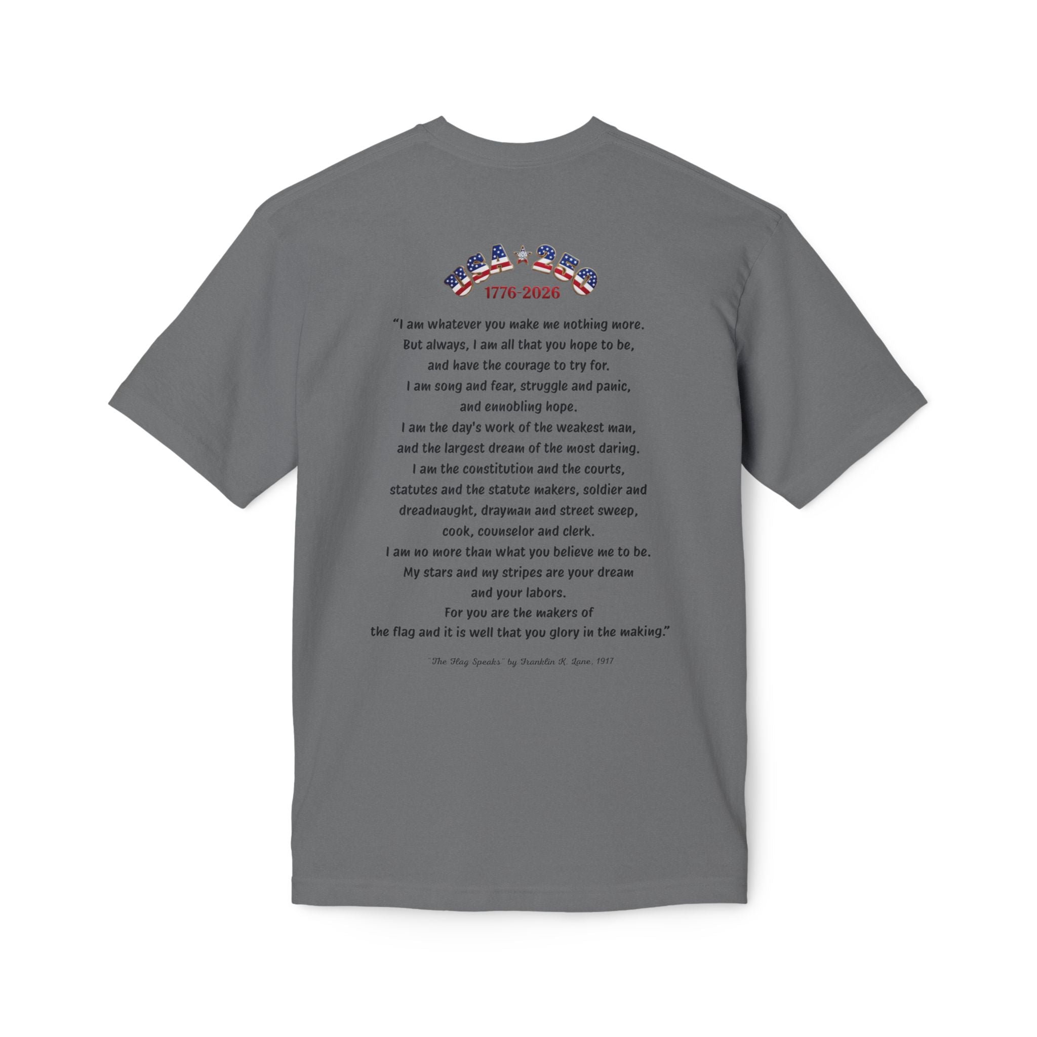 Betsy Ross Flag Soaring Eagle Unisex T-Shirt | USA 250 1776-2026, The Flag Speaks poem