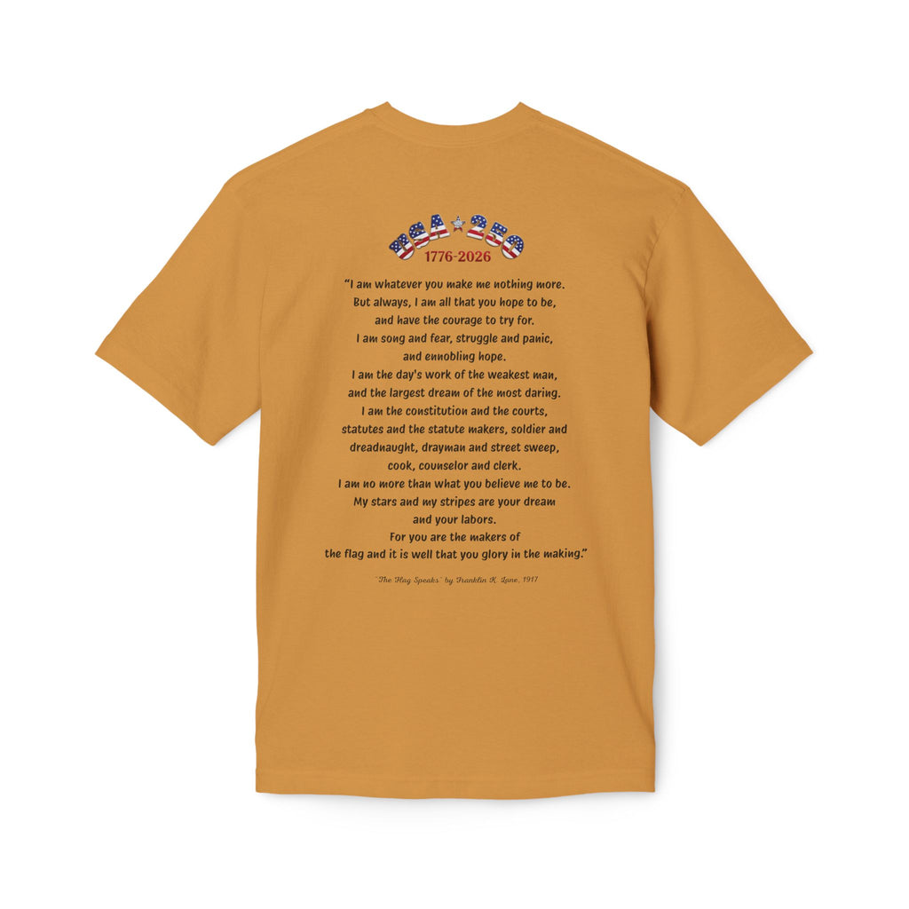 Betsy Ross Flag Soaring Eagle Unisex T-Shirt | USA 250 1776-2026, The Flag Speaks poem