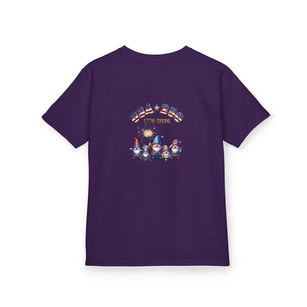 Chilling with My Gnomies Unisex Kids Tee | Patriotic Gnomes Fourth of July, USA 250