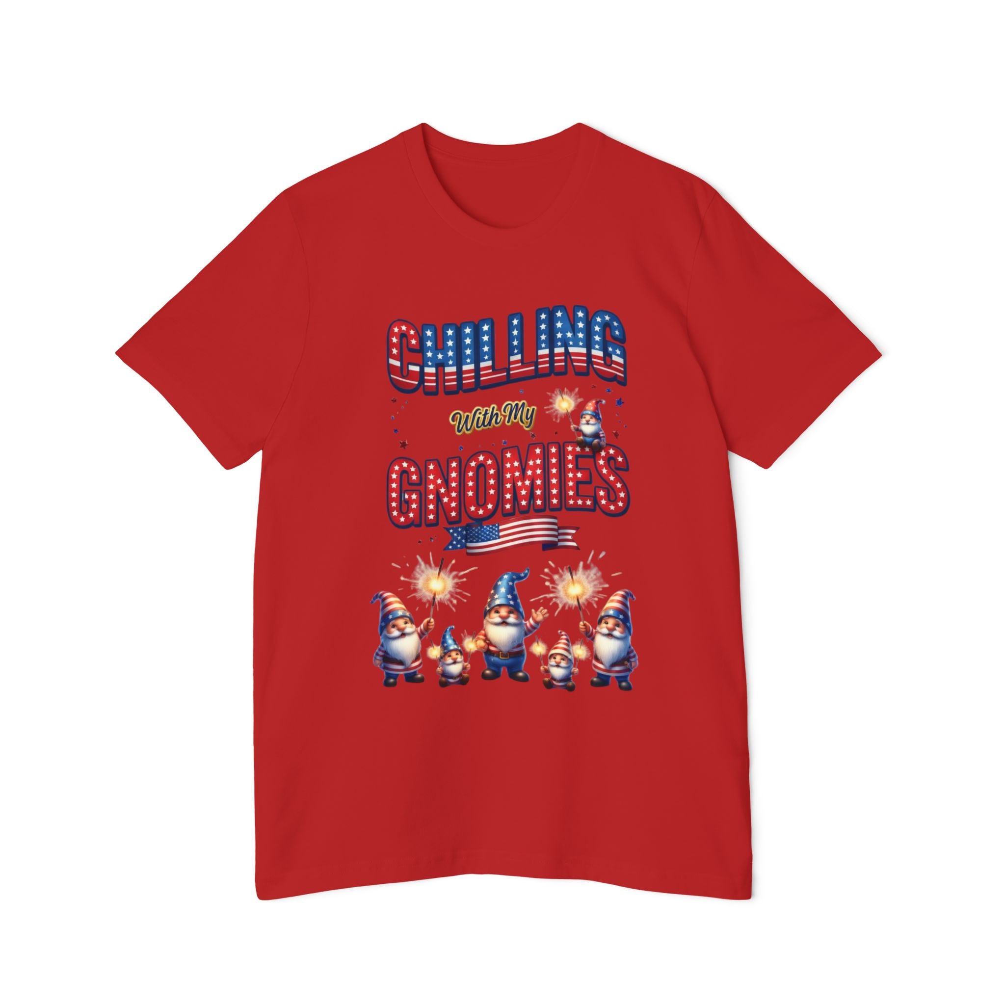 Chilling with My Gnomies Patriotic Unisex T-Shirt | USA 250, 1776-2026