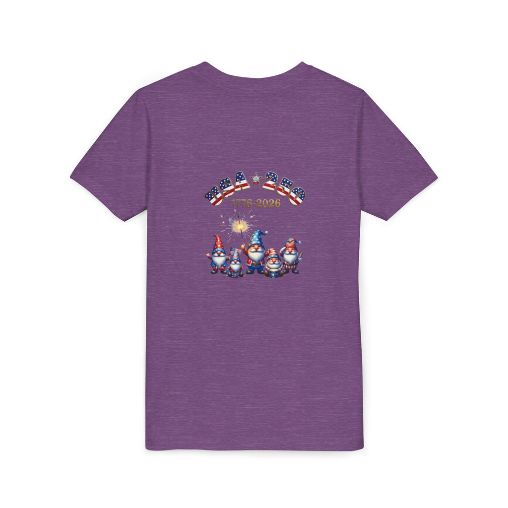 Chilling With My Gnomies Unisex Youth Tee | Patriotic 4th of July, USA 250 Tribute