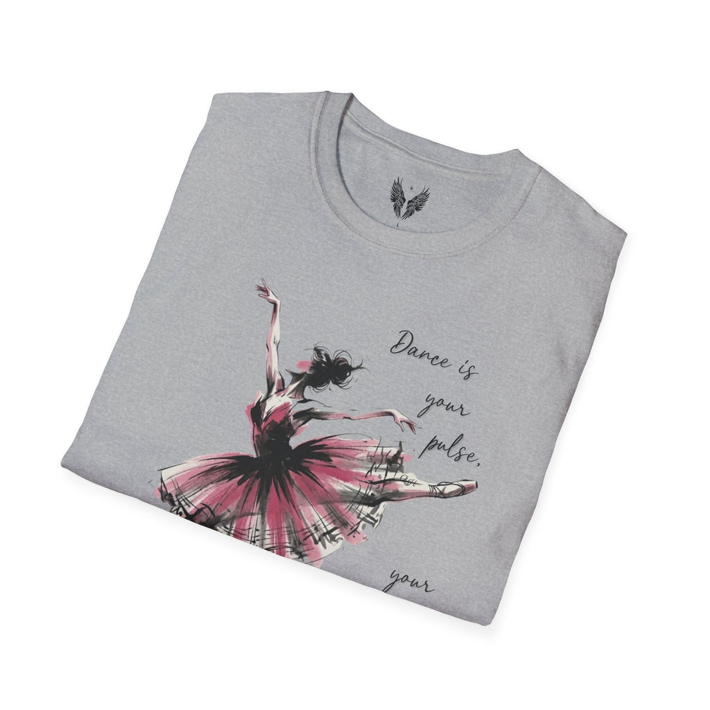 Ballet Dancer Illustration T-Shirt | Dance is Your Pulse Quote Jacques d'Amboise