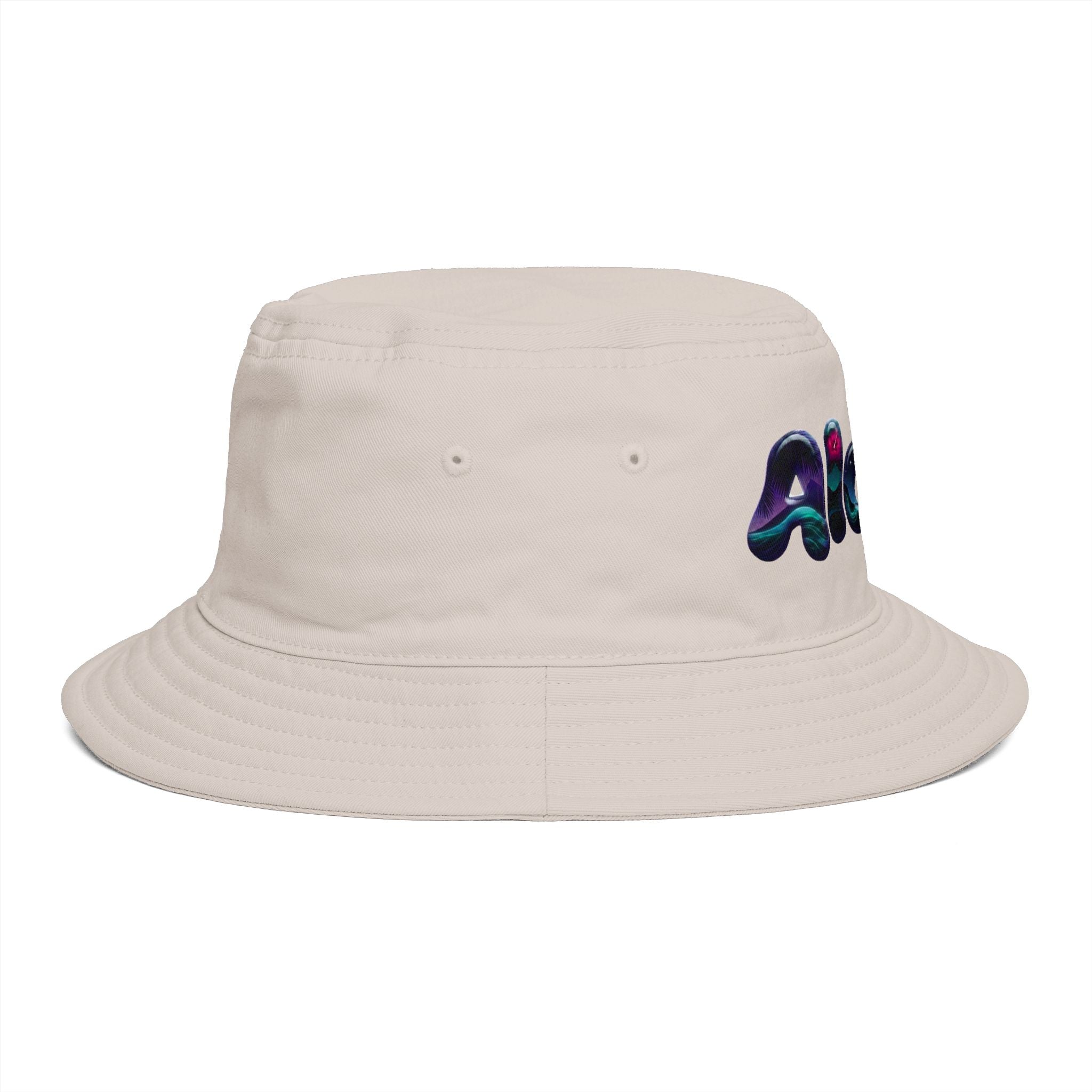 Aloha! Bubble Letter Print Bucket Hat | Tropical Hawaii Surf Vibes