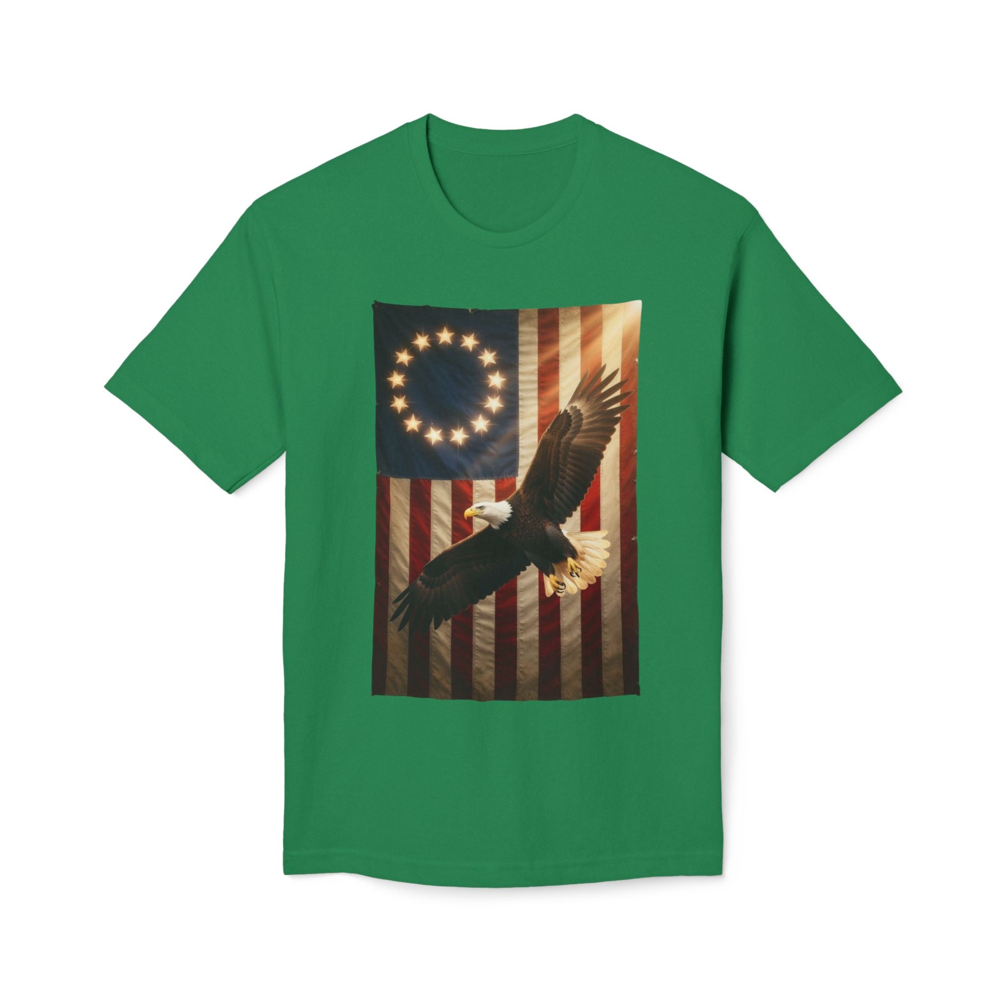 Betsy Ross Flag Soaring Eagle Unisex T-Shirt | USA 250 1776-2026, The Flag Speaks poem
