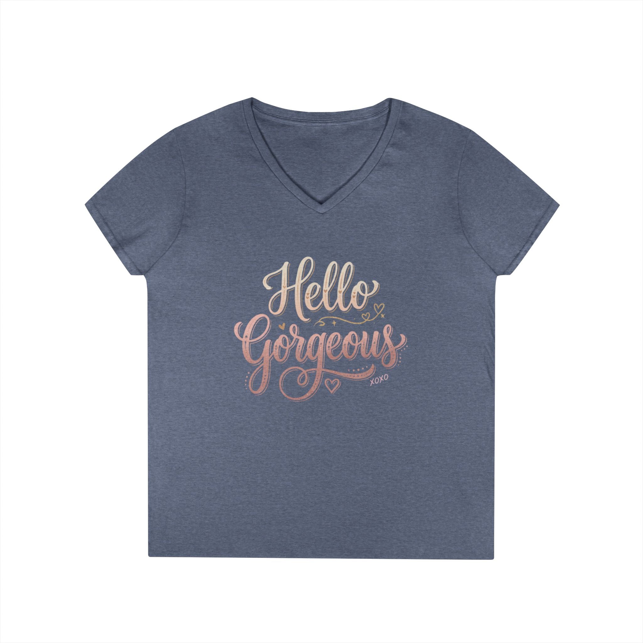 Hello Gorgeous Ladies V Neck Tee | Spread warmth and cheer