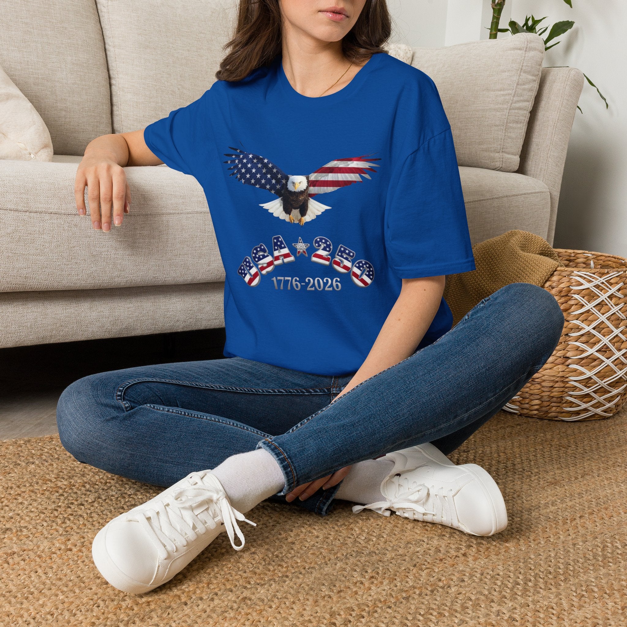 American Flag Eagle Unisex T-Shirt | Patriotic 1776-2026 Design, USA 250 Tribute