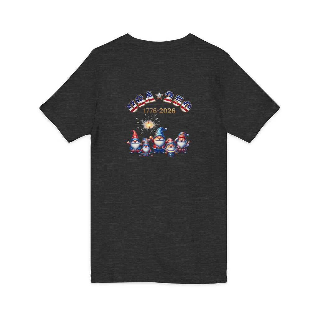 Patriotic Gnomes V-Neck Tee – 'Chilling with My Gnomies' 4th of July Shirt