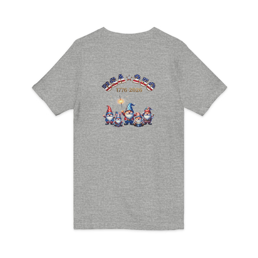 Patriotic Gnomes V-Neck Tee – 'Chilling with My Gnomies' 4th of July Shirt