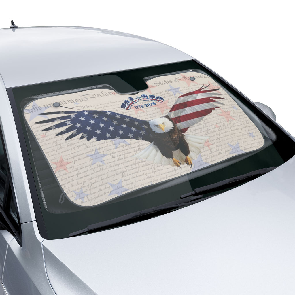 American Eagle 1776-2026 Car Sun Shade | Patriotic Windshield Cover | Declaration of Independence, USA 250 Tribute