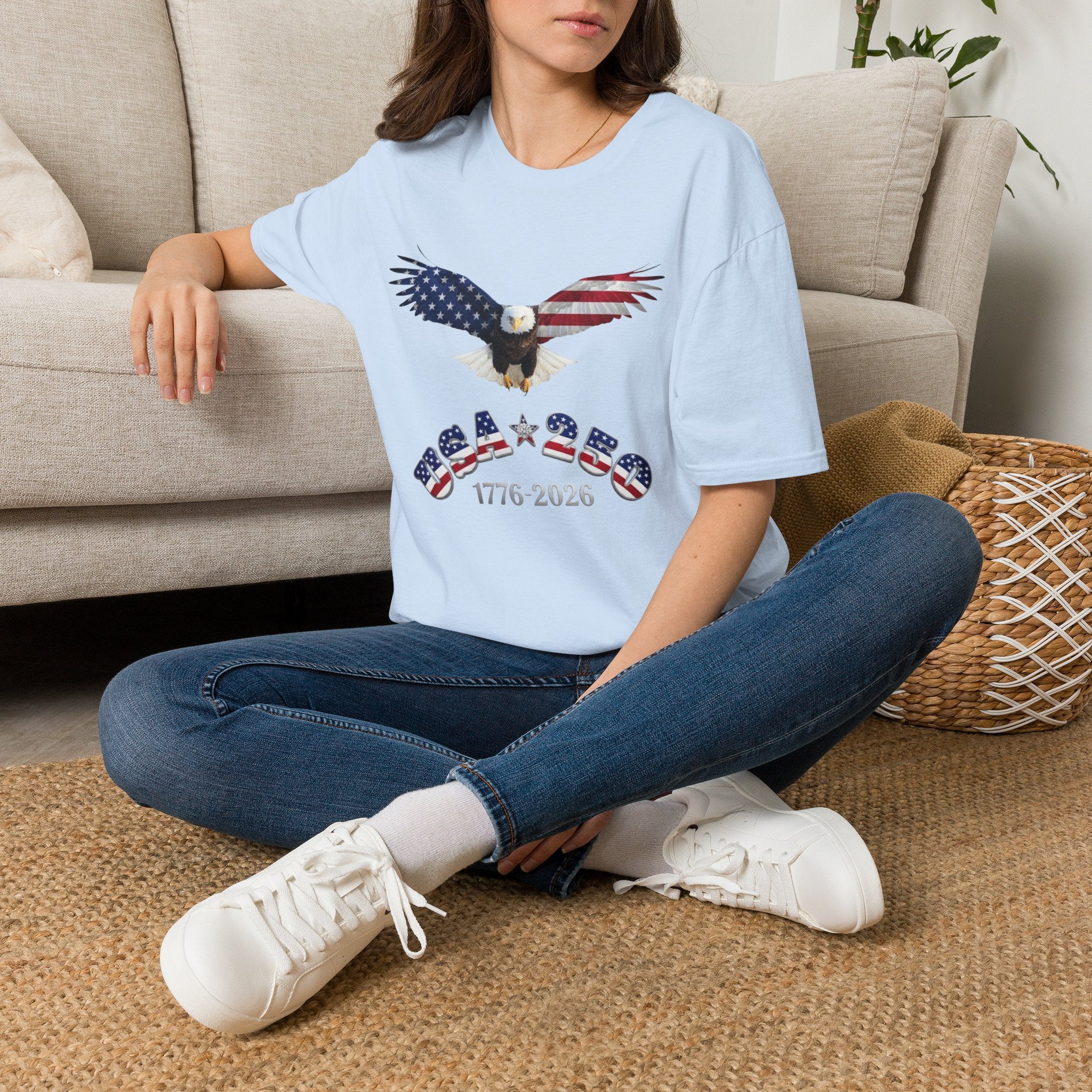 American Flag Eagle Unisex T-Shirt | Patriotic 1776-2026 Design, USA 250 Tribute