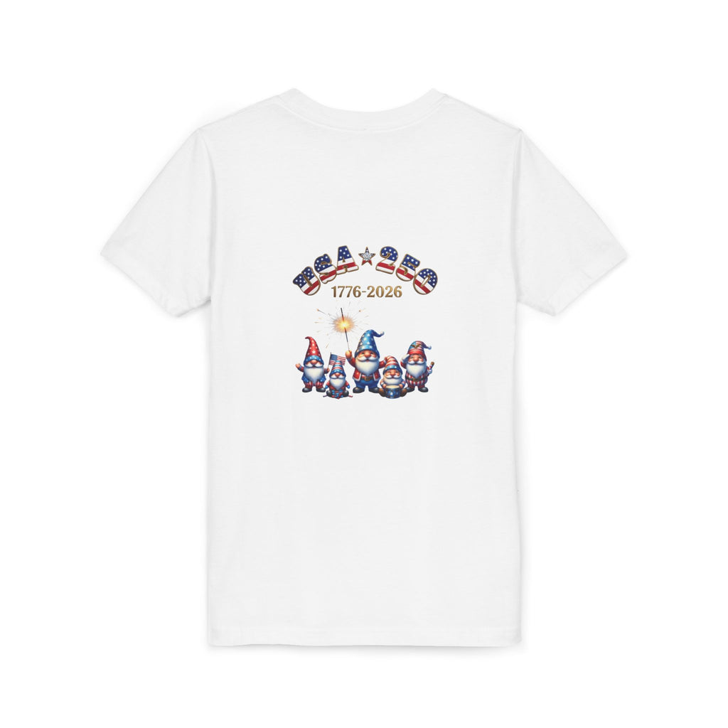 Chilling With My Gnomies Unisex Youth Tee | Patriotic 4th of July, USA 250 Tribute