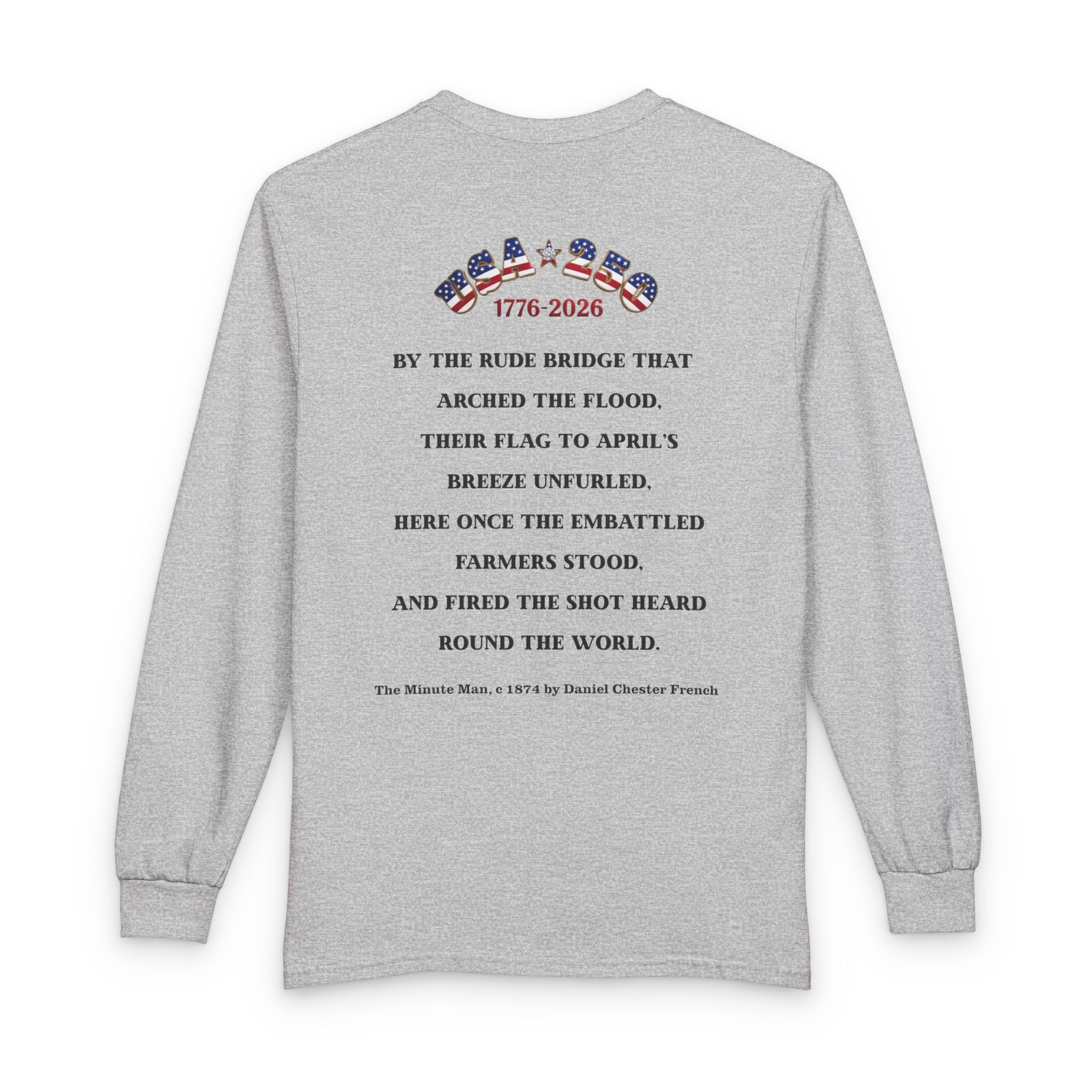 Proud Descendant of a Patriot Unisex Long Sleeve Tee | Patriot Ancestor USA 250, Personalized