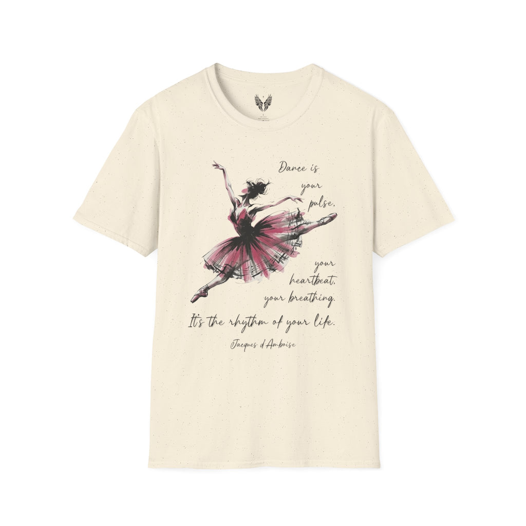 Ballet Dancer Illustration T-Shirt | Dance is Your Pulse Quote Jacques d'Amboise