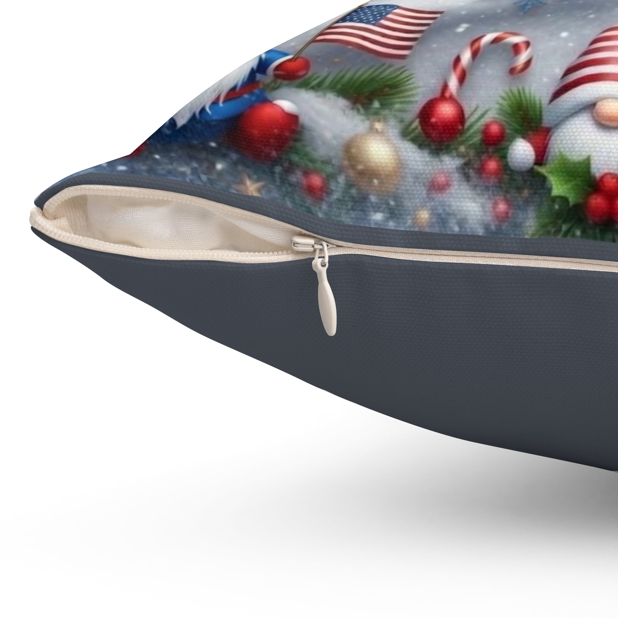 Patriotic Christmas Gnome Pillow | 1776-2026 Commemorative USA 250, Icy Blue
