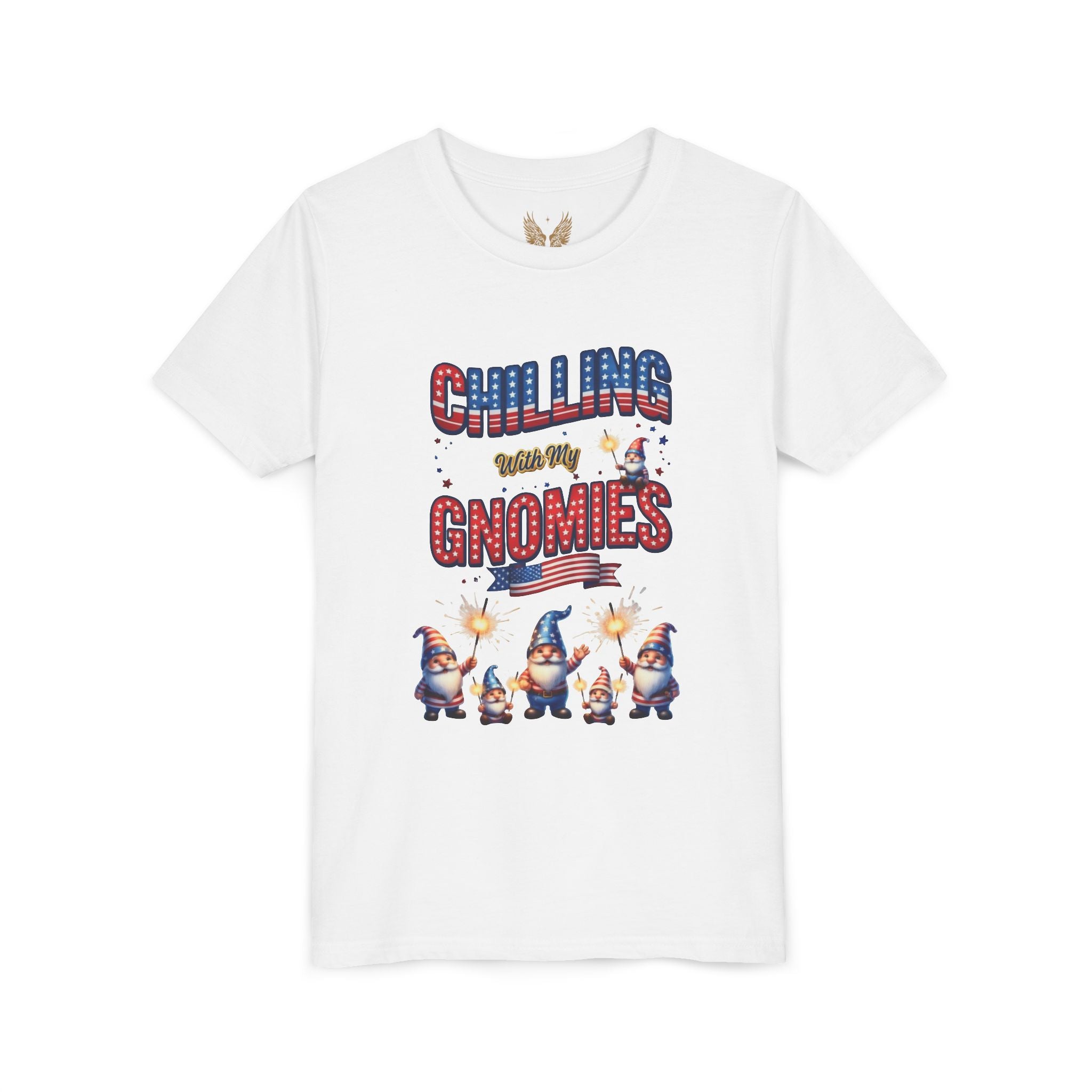 Chilling With My Gnomies Unisex Youth Tee | Patriotic 4th of July, USA 250 Tribute