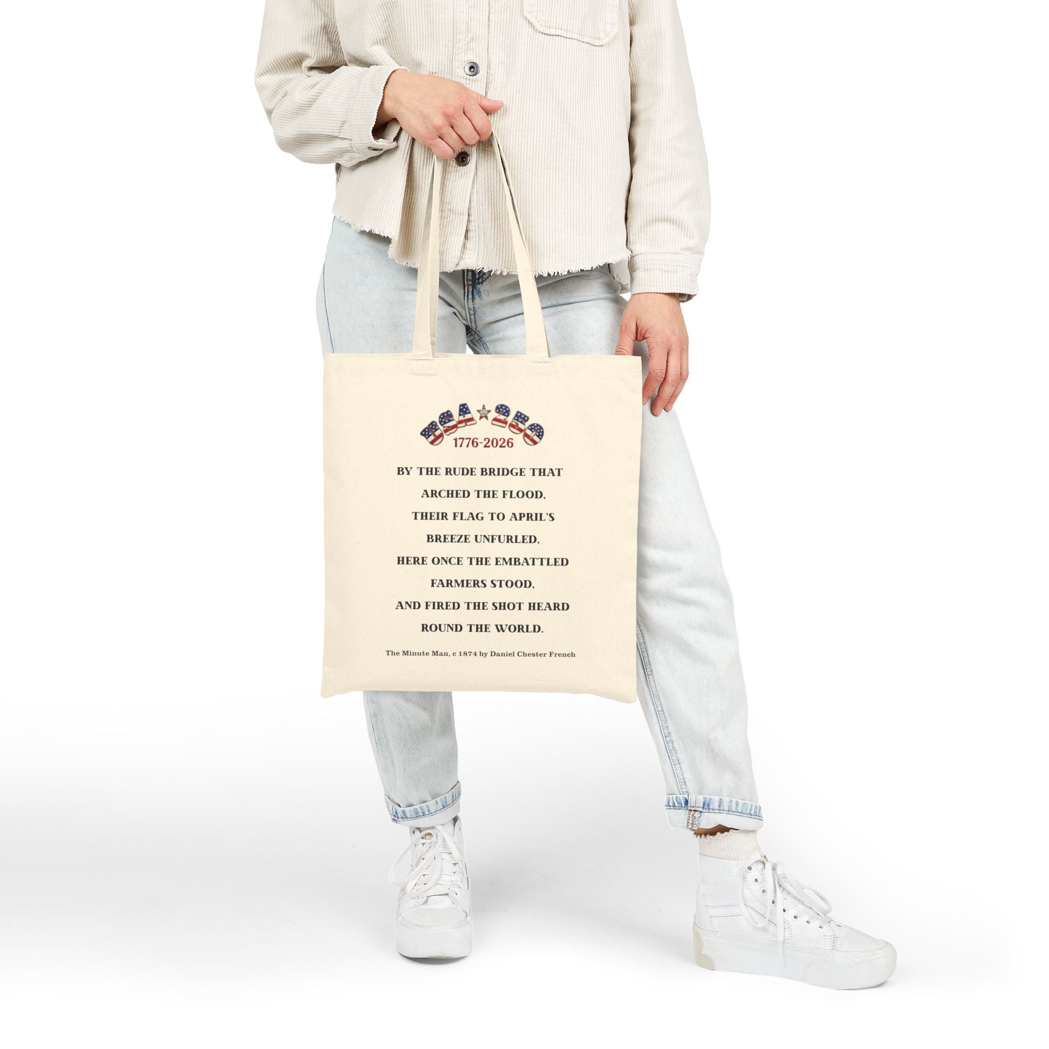 Revolutionary War Patriot Descendant Tote Bag | Personalized Cotton Canvas