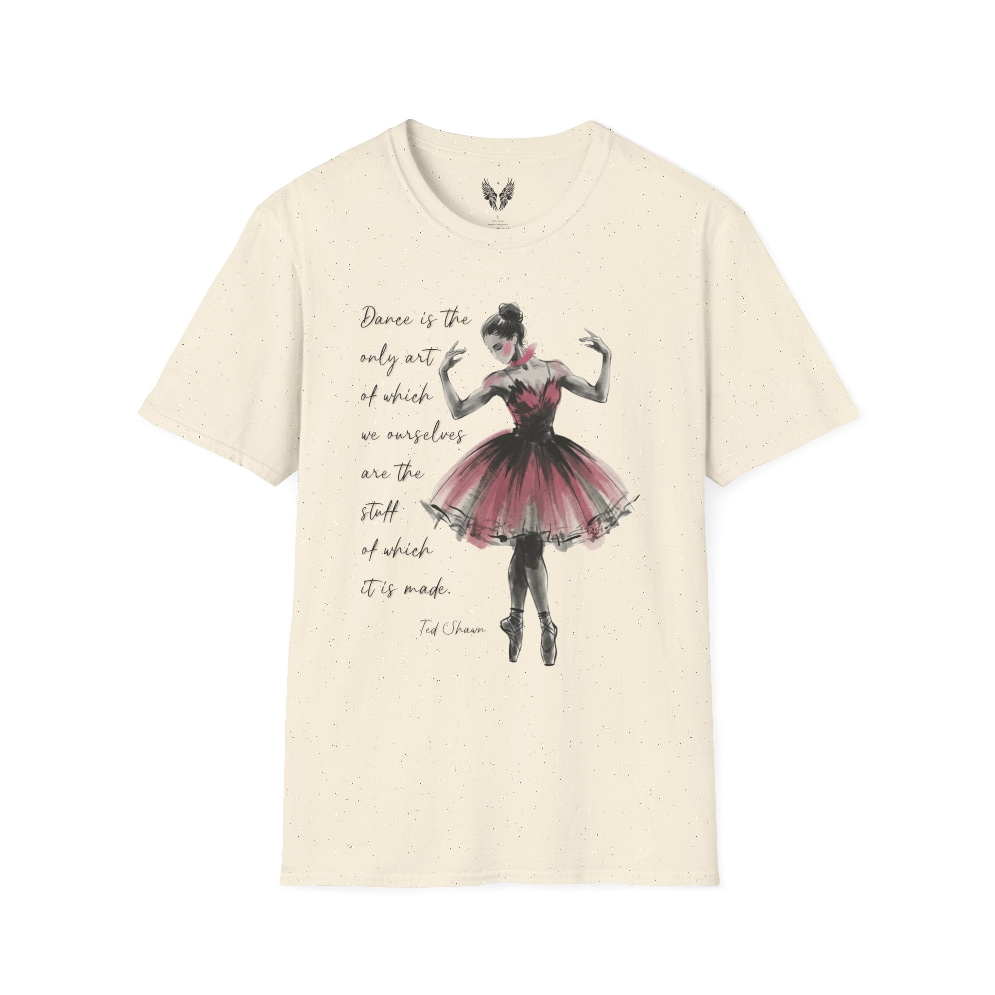 Ballet Dancer Illustration T-Shirt | Watercolor Ballerina | Ted Shawn Quote