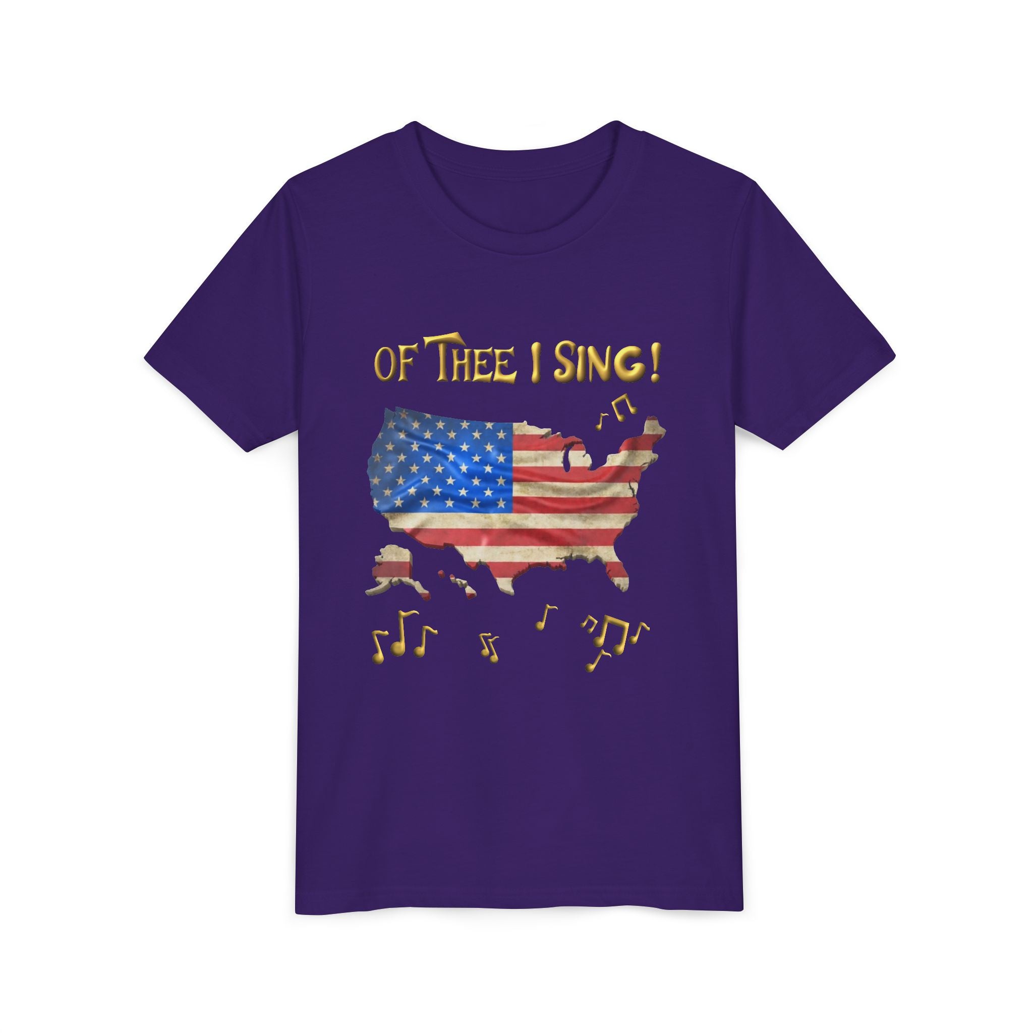 Of Thee I Sing Unisex Youth Tee | Patriotic Stars Stripes, USA 250 Tribute
