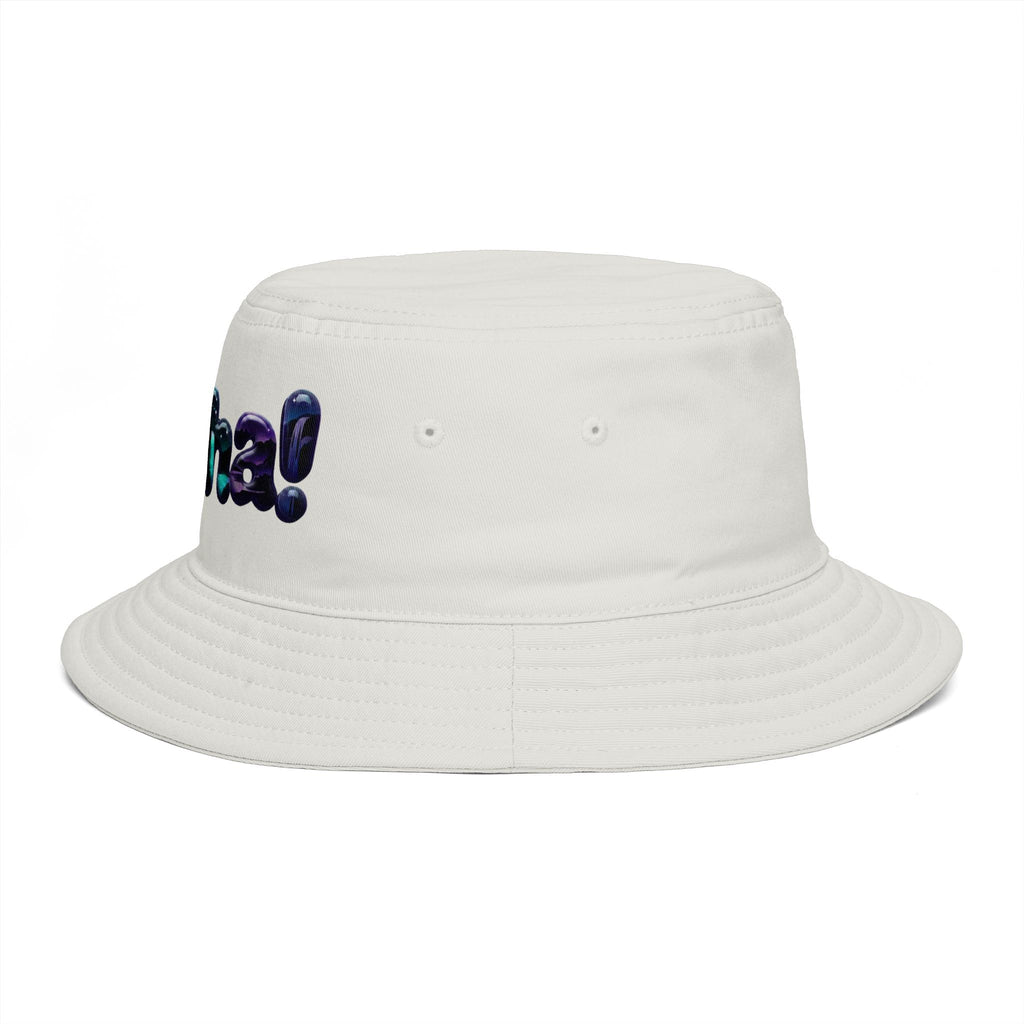 Aloha! Bubble Letter Print Bucket Hat | Tropical Hawaii Surf Vibes